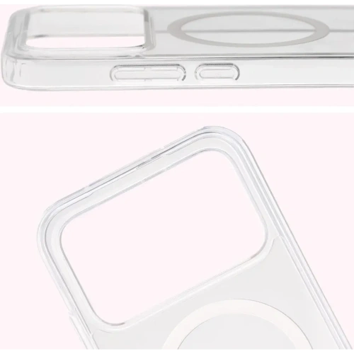 Etui z pierścieniem magnetycznym Bizon Case CrystalO do Xiaomi POCO F8 Pro przezroczyste